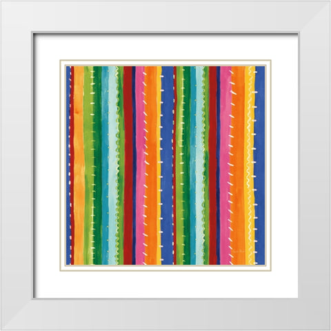 Mucho Caliente Pattern II Light White Modern Wood Framed Art Print with Double Matting by Zaman, Farida