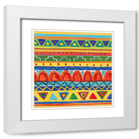 Mucho Caliente Pattern III Light White Modern Wood Framed Art Print with Double Matting by Zaman, Farida