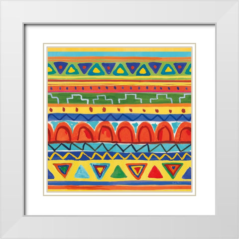 Mucho Caliente Pattern III Light White Modern Wood Framed Art Print with Double Matting by Zaman, Farida