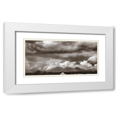 New Mexico Mountains White Modern Wood Framed Art Print with Double Matting by Larson, Nathan