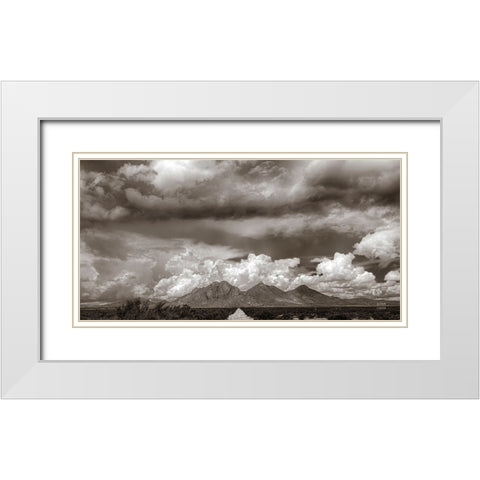 New Mexico Mountains White Modern Wood Framed Art Print with Double Matting by Larson, Nathan