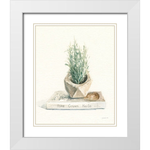 Grown at Home I Cream White Modern Wood Framed Art Print with Double Matting by Nai, Danhui