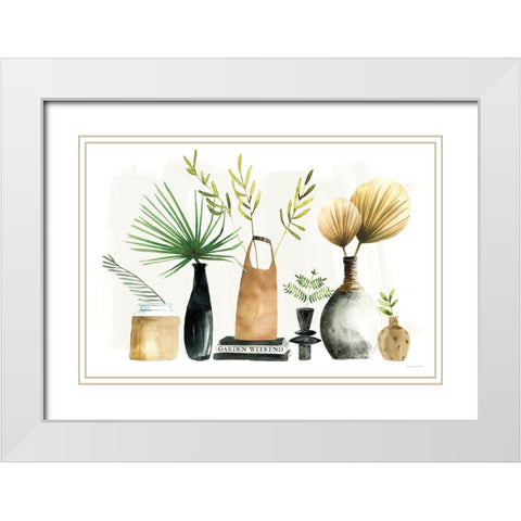 Weekend Plants I White Modern Wood Framed Art Print with Double Matting by Charro, Mercedes Lopez