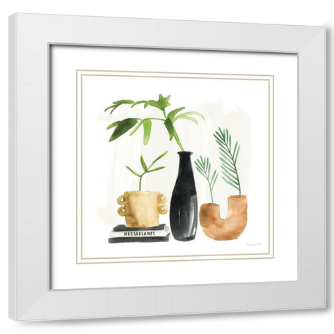 Weekend Plants III White Modern Wood Framed Art Print with Double Matting by Charro, Mercedes Lopez