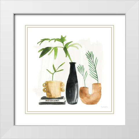 Weekend Plants III White Modern Wood Framed Art Print with Double Matting by Charro, Mercedes Lopez