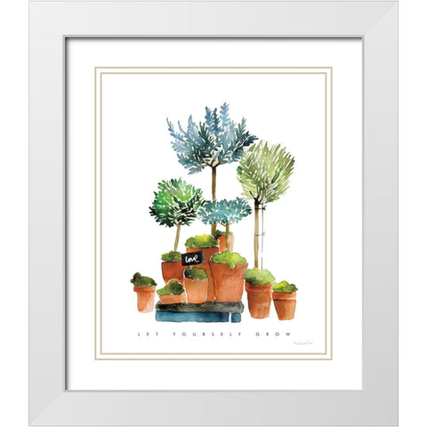 Let Yourself Grow White Modern Wood Framed Art Print with Double Matting by Charro, Mercedes Lopez