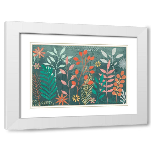 Fresh Petals I White Modern Wood Framed Art Print with Double Matting by Charron, Veronique
