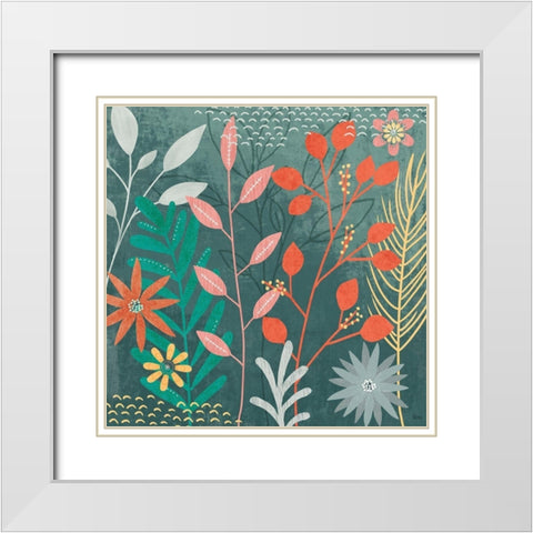 Fresh Petals II White Modern Wood Framed Art Print with Double Matting by Charron, Veronique