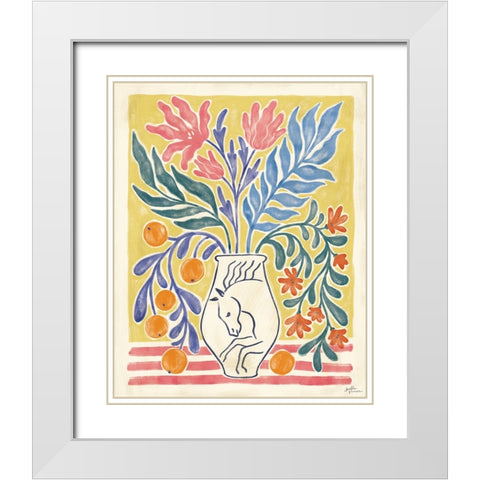 Cyprus V White Modern Wood Framed Art Print with Double Matting by Penner, Janelle