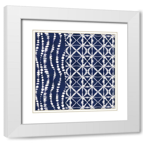 Indigo Splash XII White Modern Wood Framed Art Print with Double Matting by June, Dina