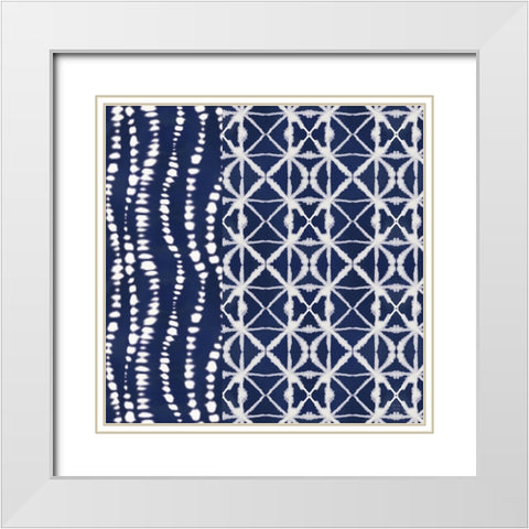 Indigo Splash XII White Modern Wood Framed Art Print with Double Matting by June, Dina