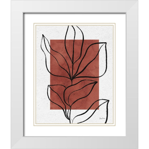 Color Block Balance II Hot Sauce White Modern Wood Framed Art Print with Double Matting by Thorns, Becky