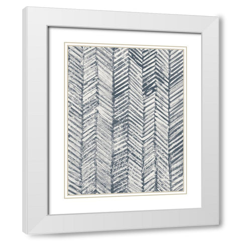 Maki Tile Panel I Crop II Blue White Modern Wood Framed Art Print with Double Matting by Lovell, Kathrine