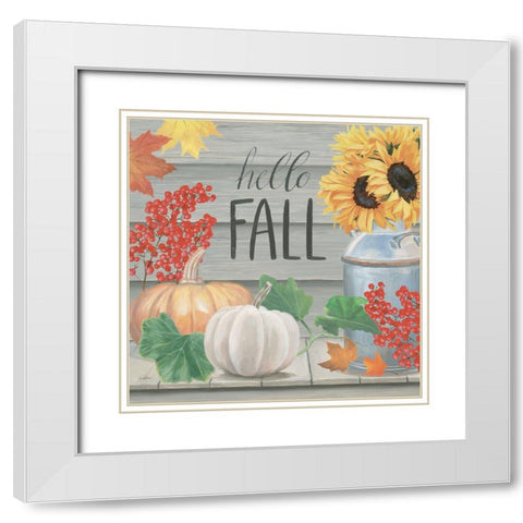Fall at the Farm V White Modern Wood Framed Art Print with Double Matting by Wiens, James