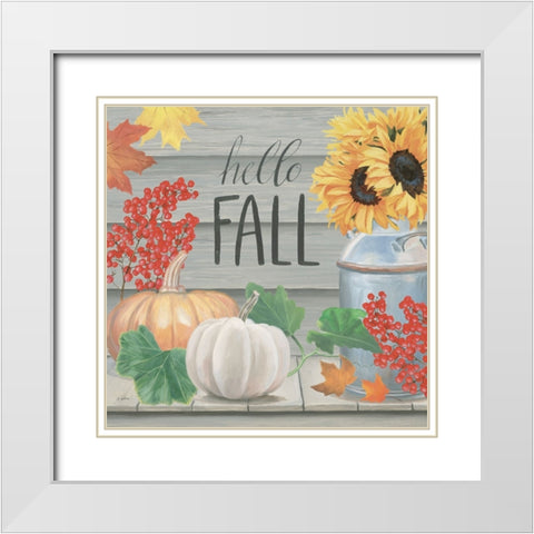Fall at the Farm V White Modern Wood Framed Art Print with Double Matting by Wiens, James