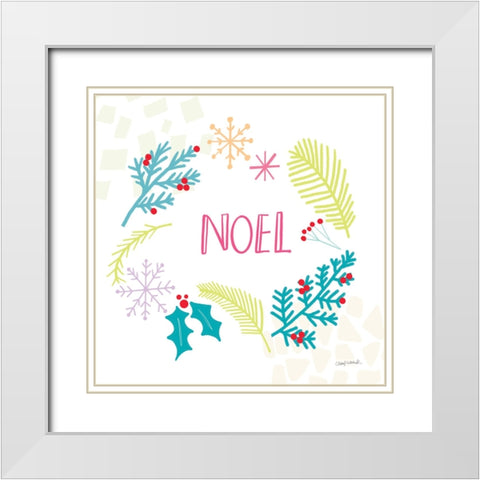 Peace Love Joy III Bright White Modern Wood Framed Art Print with Double Matting by Warrick, Cheryl