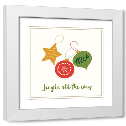 Merry Everything III Script White Modern Wood Framed Art Print with Double Matting by Charro, Mercedes Lopez