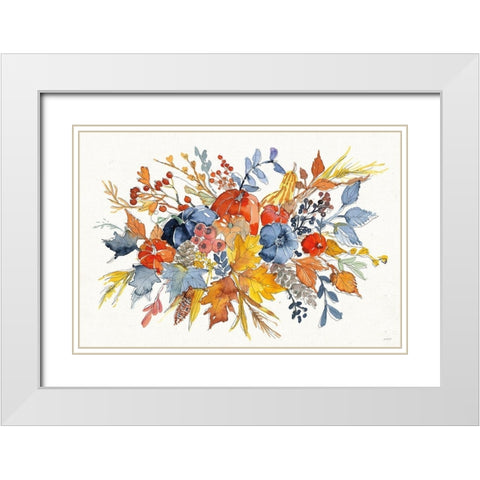 Fall Flair I White Modern Wood Framed Art Print with Double Matting by Tavoletti, Anne