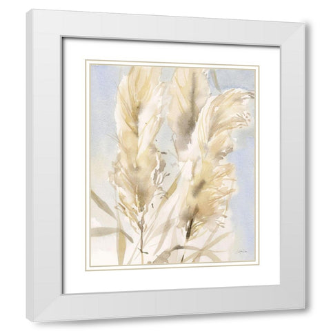 Pampas Grasses White Modern Wood Framed Art Print with Double Matting by Pete, Katrina