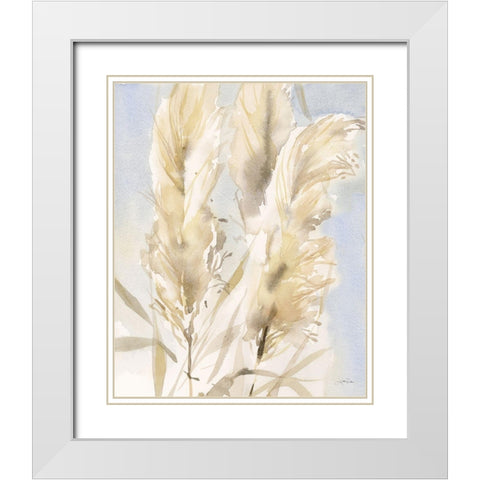 Pampas Grasses White Modern Wood Framed Art Print with Double Matting by Pete, Katrina