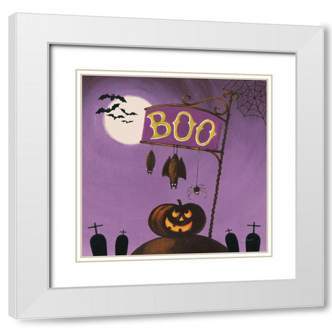 Happy Haunting IV White Modern Wood Framed Art Print with Double Matting by Audit, Lisa