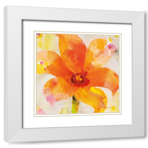 Bright Tulips II White Modern Wood Framed Art Print with Double Matting by Hristova, Albena
