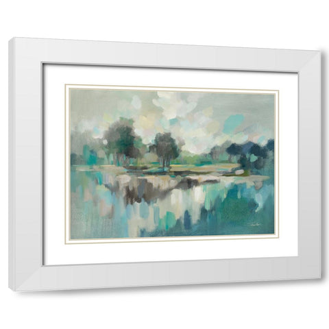 Dreamland with Navy White Modern Wood Framed Art Print with Double Matting by Vassileva, Silvia