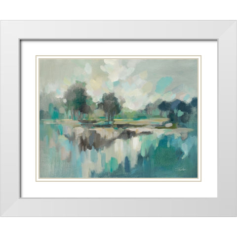 Dreamland with Navy White Modern Wood Framed Art Print with Double Matting by Vassileva, Silvia