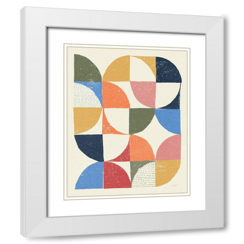 Colorful Night Sky I Retro White Modern Wood Framed Art Print with Double Matting by Prahl, Courtney