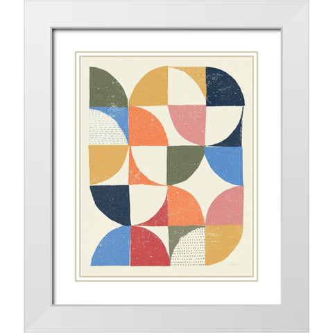 Colorful Night Sky I Retro White Modern Wood Framed Art Print with Double Matting by Prahl, Courtney
