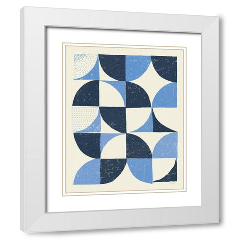 Colorful Night Sky II Blue White Modern Wood Framed Art Print with Double Matting by Prahl, Courtney