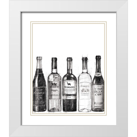 Wine Cellar III BW White Modern Wood Framed Art Print with Double Matting by Tillmon, Avery