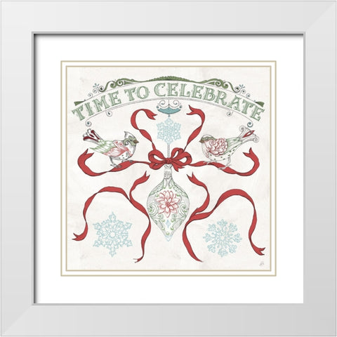 Christmas Season II White Modern Wood Framed Art Print with Double Matting by Brissonnet, Daphne