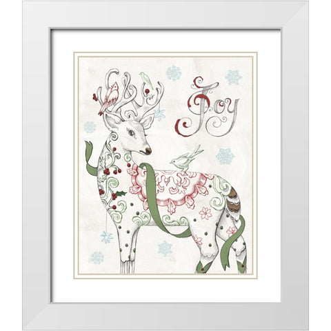 Christmas Season IV White Modern Wood Framed Art Print with Double Matting by Brissonnet, Daphne