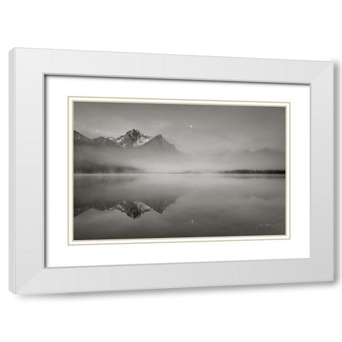 Stanley Lake Idaho BW White Modern Wood Framed Art Print with Double Matting by Majchrowicz, Alan