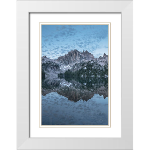 Baron Lake Monte Verita Peak Sawtooth Mountains I White Modern Wood Framed Art Print with Double Matting by Majchrowicz, Alan