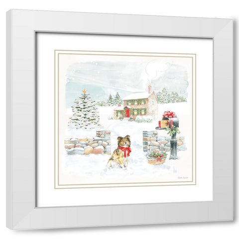 Home For The Holidays II White Modern Wood Framed Art Print with Double Matting by Grove, Beth