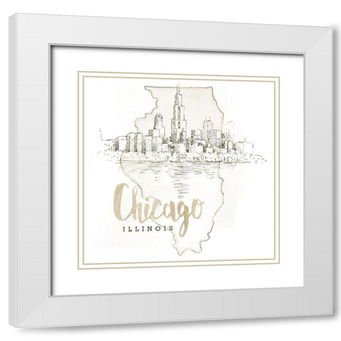 US Cities VI White Modern Wood Framed Art Print with Double Matting by Grove, Beth