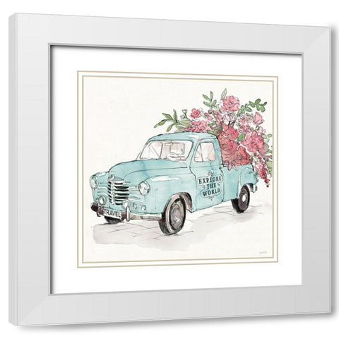 Vintage Travel V White Modern Wood Framed Art Print with Double Matting by Tavoletti, Anne