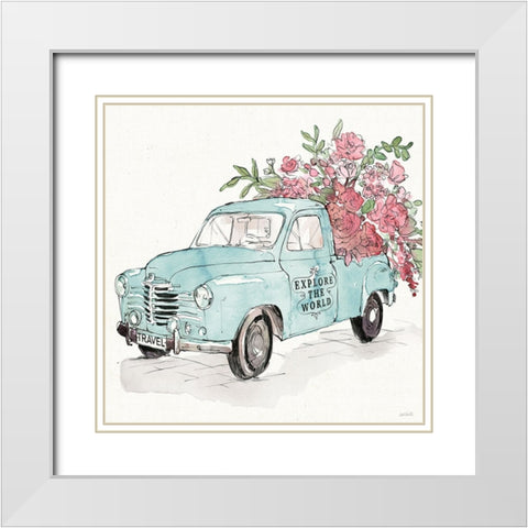 Vintage Travel V White Modern Wood Framed Art Print with Double Matting by Tavoletti, Anne