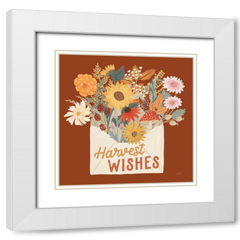 Autumn Meadow V White Modern Wood Framed Art Print with Double Matting by Marshall, Laura