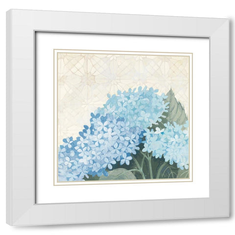 Decorative Hydrangea III Providence White Modern Wood Framed Art Print with Double Matting by Lovell, Kathrine