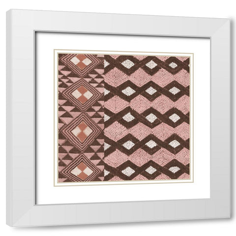 Kuba Cloth Mat I Blush Crop White Modern Wood Framed Art Print with Double Matting by Schlabach, Sue