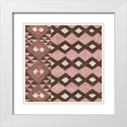 Kuba Cloth Mat I Blush Crop White Modern Wood Framed Art Print with Double Matting by Schlabach, Sue