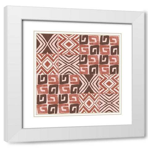 Kuba Dance II Blush White Modern Wood Framed Art Print with Double Matting by Warrick, Cheryl