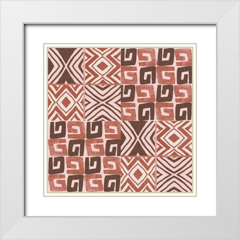 Kuba Dance II Blush White Modern Wood Framed Art Print with Double Matting by Warrick, Cheryl