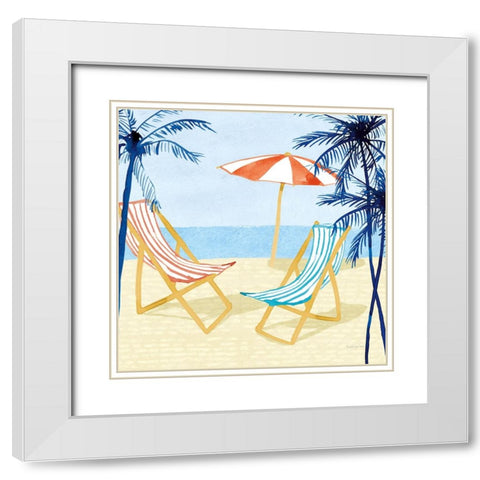 Laguna Lounging I White Modern Wood Framed Art Print with Double Matting by Charro, Mercedes Lopez