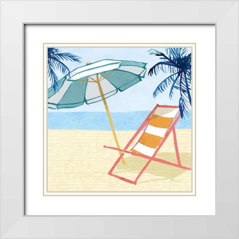Laguna Lounging II White Modern Wood Framed Art Print with Double Matting by Charro, Mercedes Lopez
