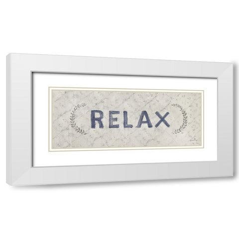 Victorian Bath Words II White Modern Wood Framed Art Print with Double Matting by Nai, Danhui