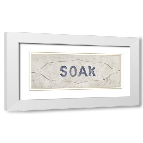 Victorian Bath Words III White Modern Wood Framed Art Print with Double Matting by Nai, Danhui